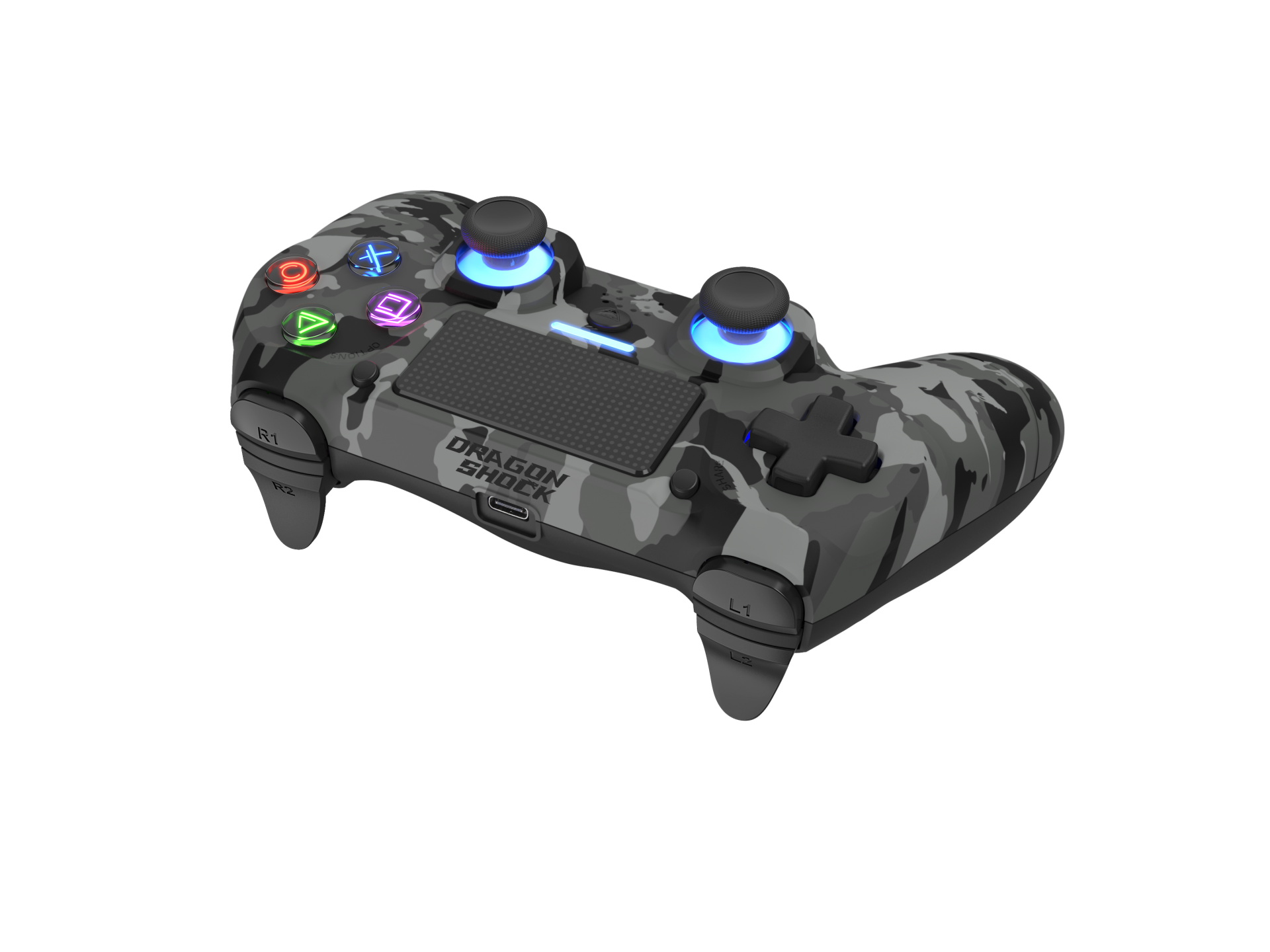 DRAGONSHOCK MIZAR+ BT BREZŽIČNI KONTROLER ZA PS4, PC, MOBILE- SIVE CAMO BARVE